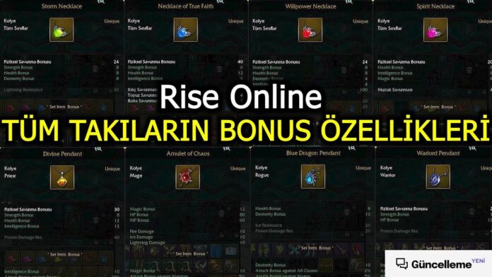Rise Online Takı Set Bonusları